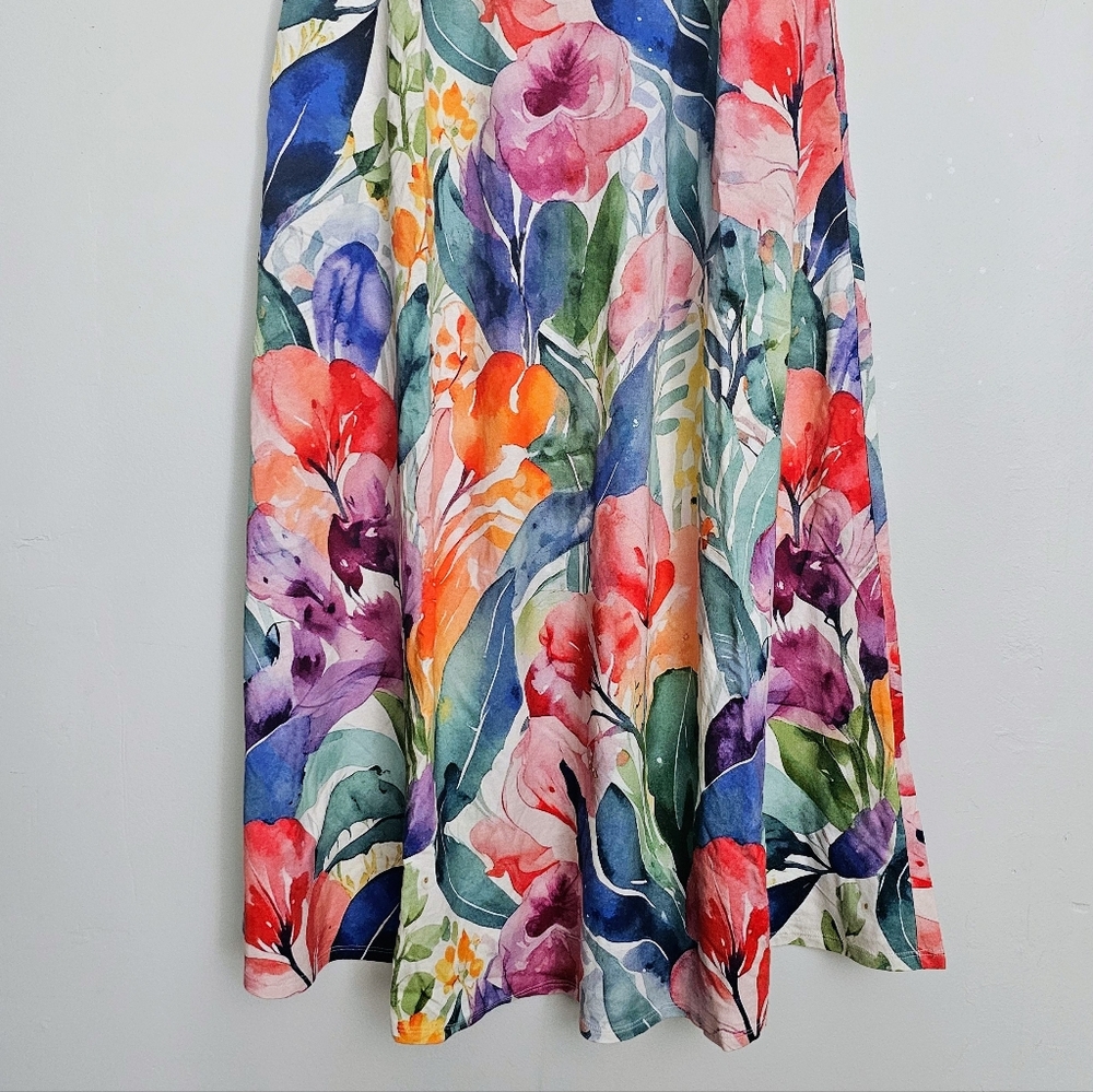 NWOT Soft Surroundings Watercolor Maxi Dress - Picture 3 of 7